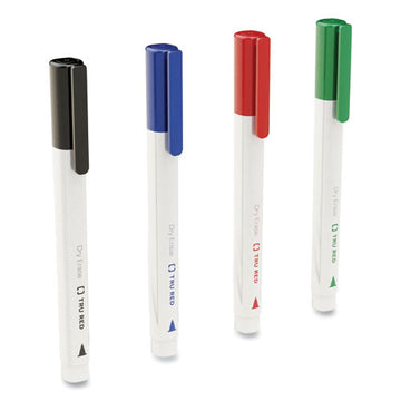 TRU RED™ Dry Erase Marker, Pen-style, Fine Bullet Tip, Assorted Colors, 4-kit freeshipping - TVN Wholesale